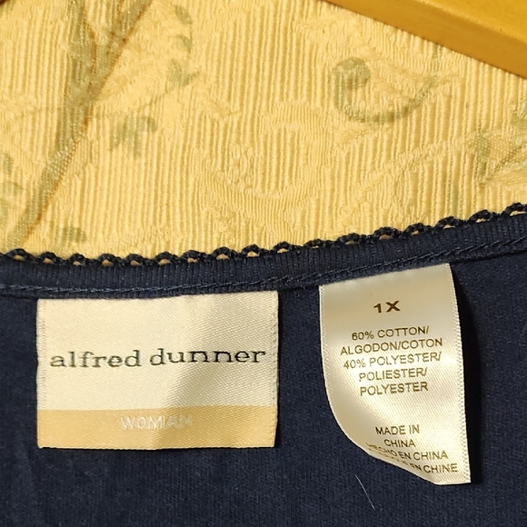 Alfred Dunner Pink and Blue Embellished Blouse - Picture 2 of 3